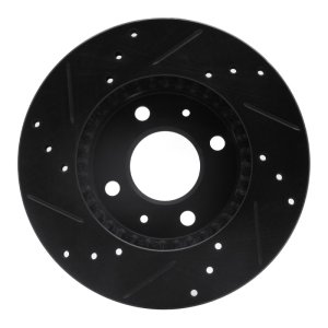Nissan Sentra Brake Rotor (1) - Front Right - R1 Concepts - Drilled & Slotted - Black - `95-`00
